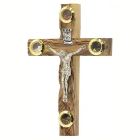 Handmade Olive Wood Nativity Scene Crucifix 4 Lens Made in The Holy Land 4 sizes