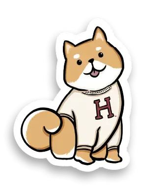 Harvard Shiba Sticker