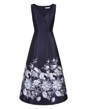 Hattie Tea Length Dress (Dark Navy)