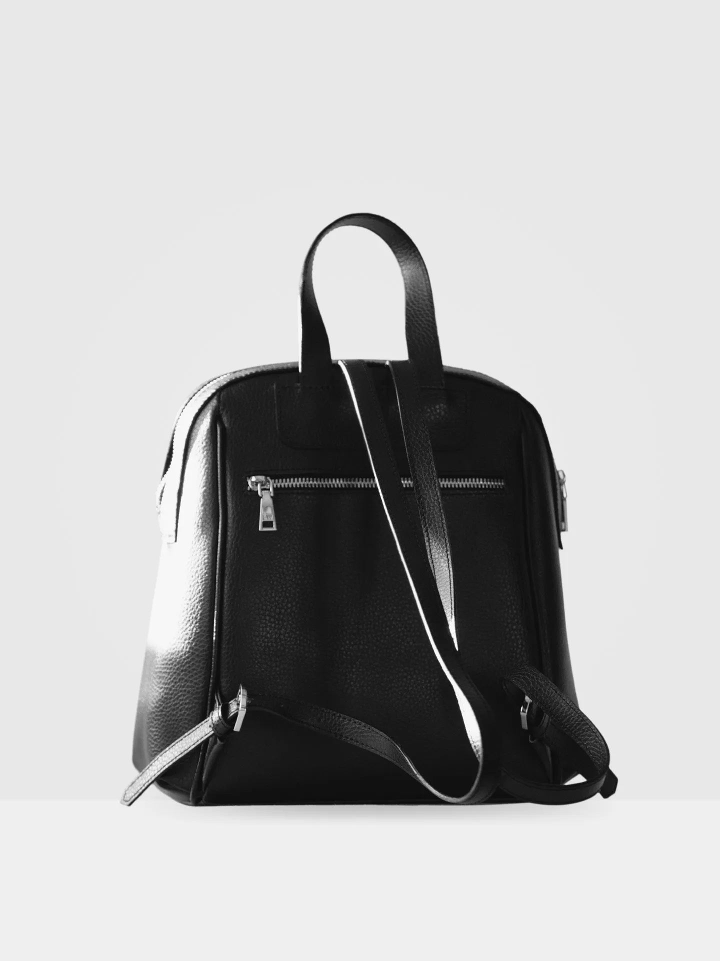 Hazel MIRUM Leather Vegan Backpack | Black & Silver