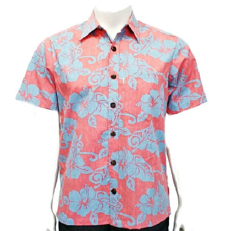 Hibiscus Reverse Print Aloha Shirt