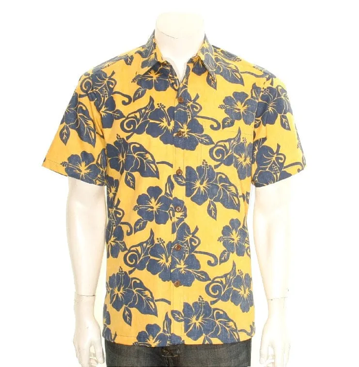 Hibiscus Reverse Print Aloha Shirt