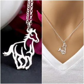 Horse Necklace Sterling Silver For Women Girls Horse Jewelry