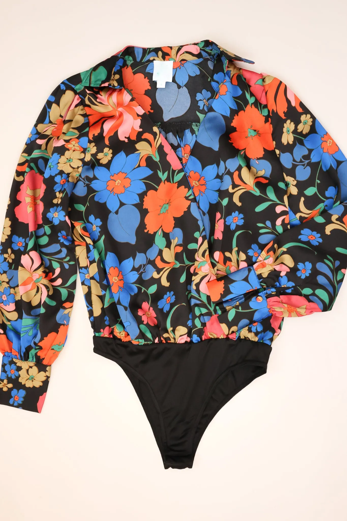 In Your Dreams Black Floral Bodysuit