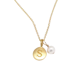 Initial & Pearl Charm Necklace