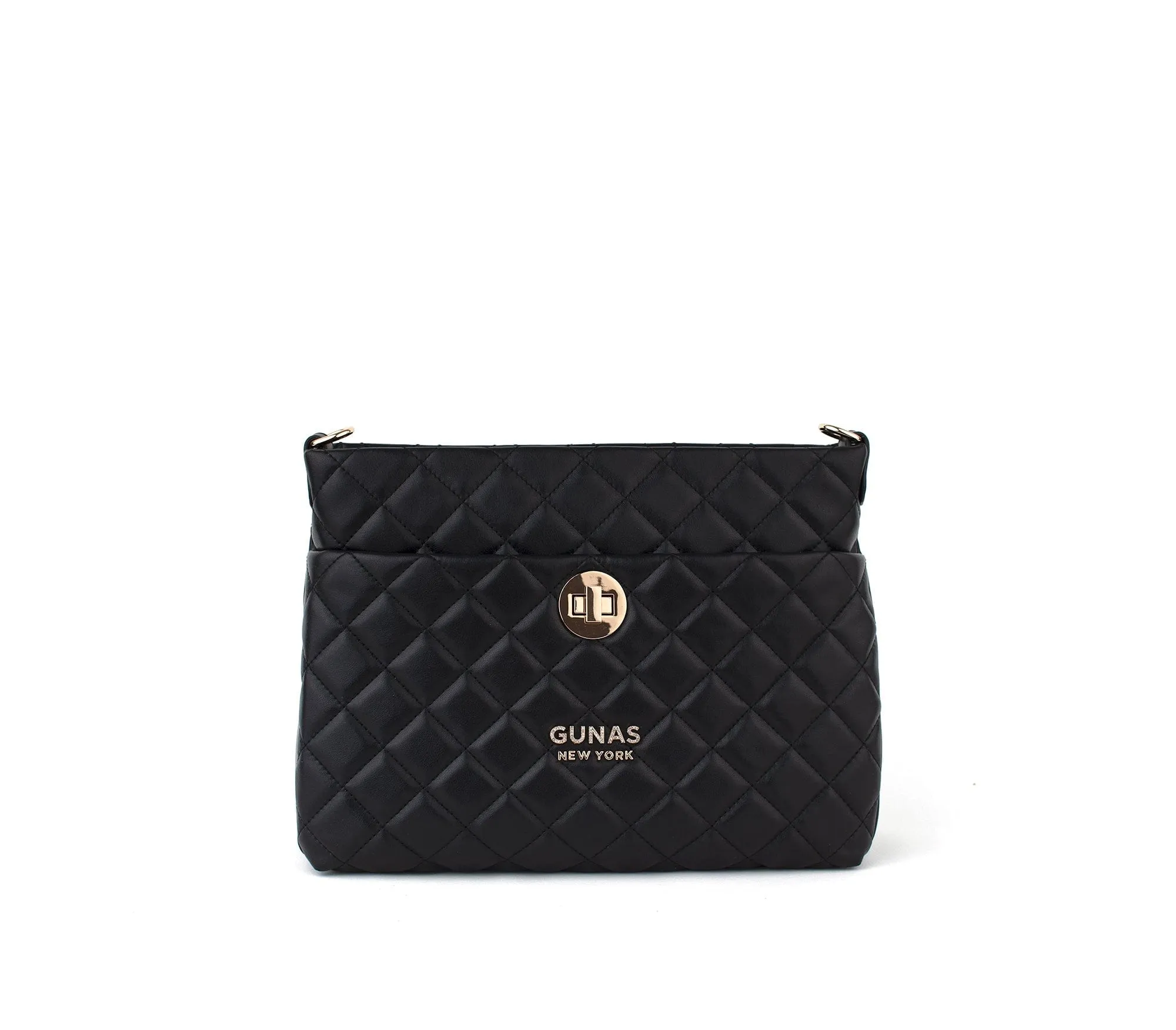 Koi Quilted Vegan Leather Shoulder Bag | Black