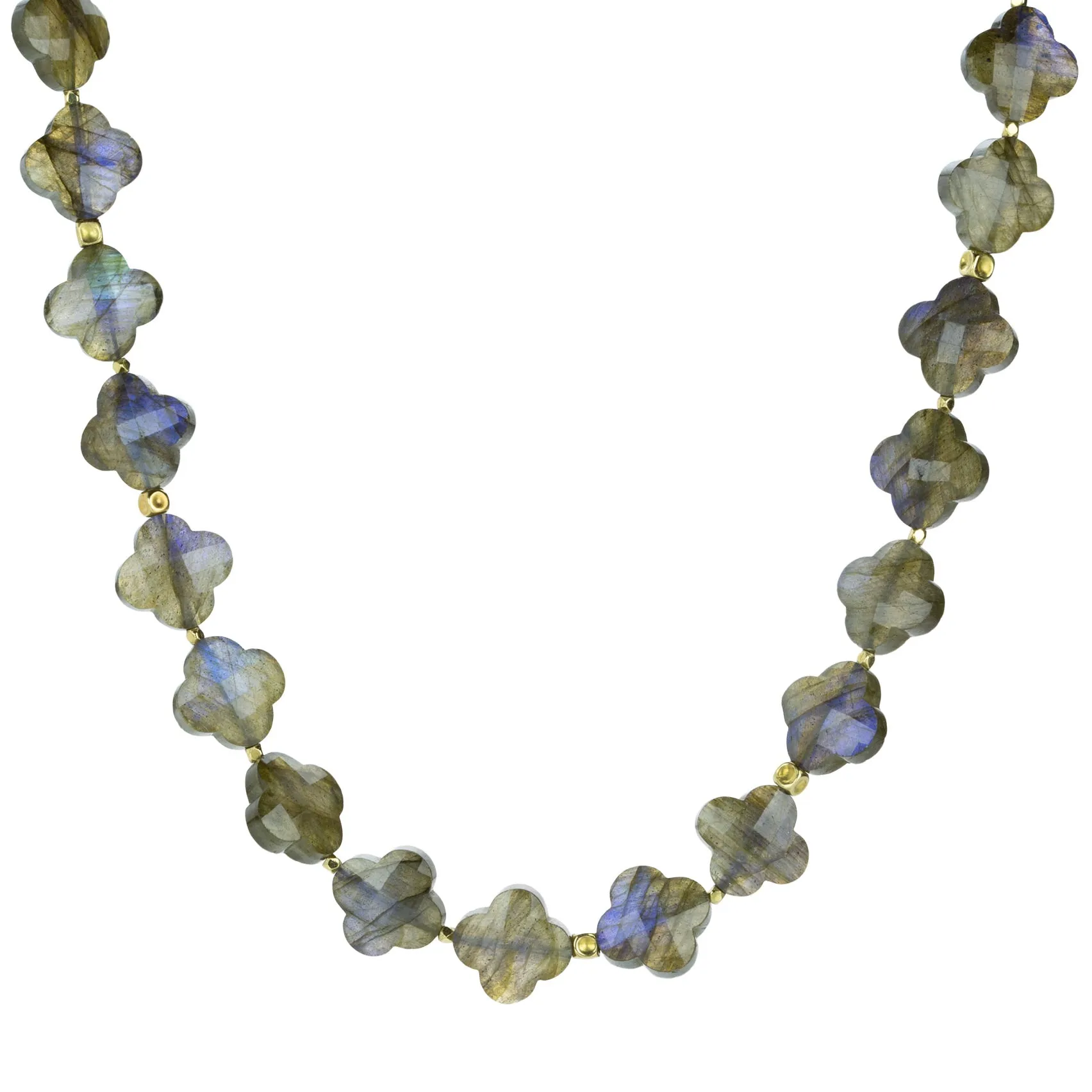 Labradorite Clover Beaded Necklace