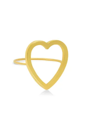 Large Open Heart Ring