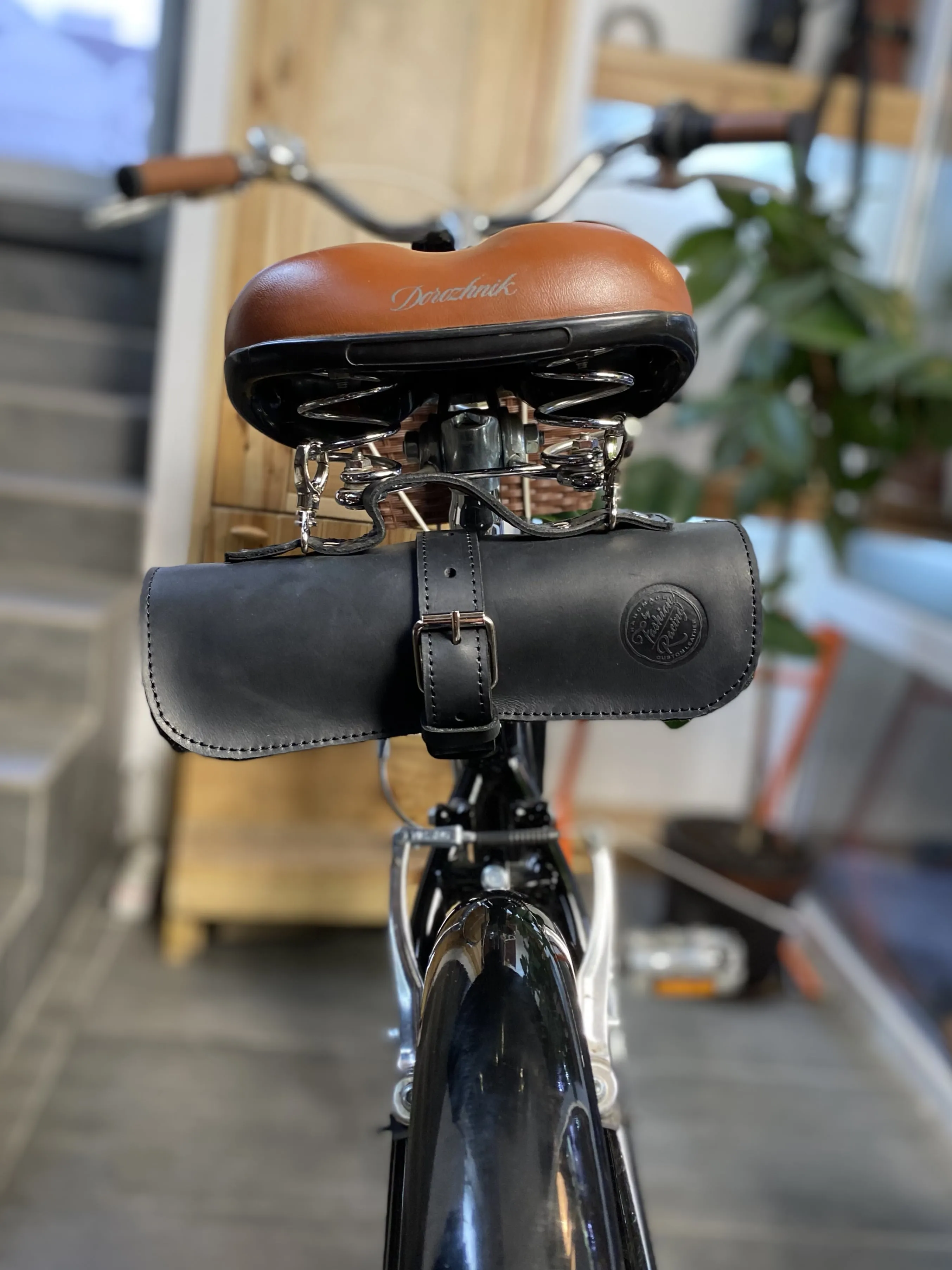 Leather Bike Saddle Bag, Bicycle Leather Tool Roll