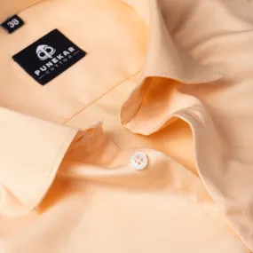 Light Orange Color Cotton Satin Shirt For Men