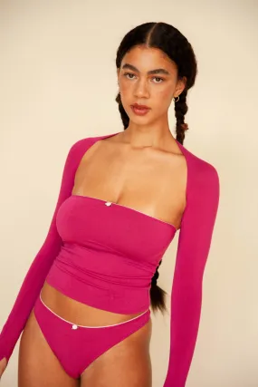 LINED CONTOUR TUBE TOP IN MAGENTA