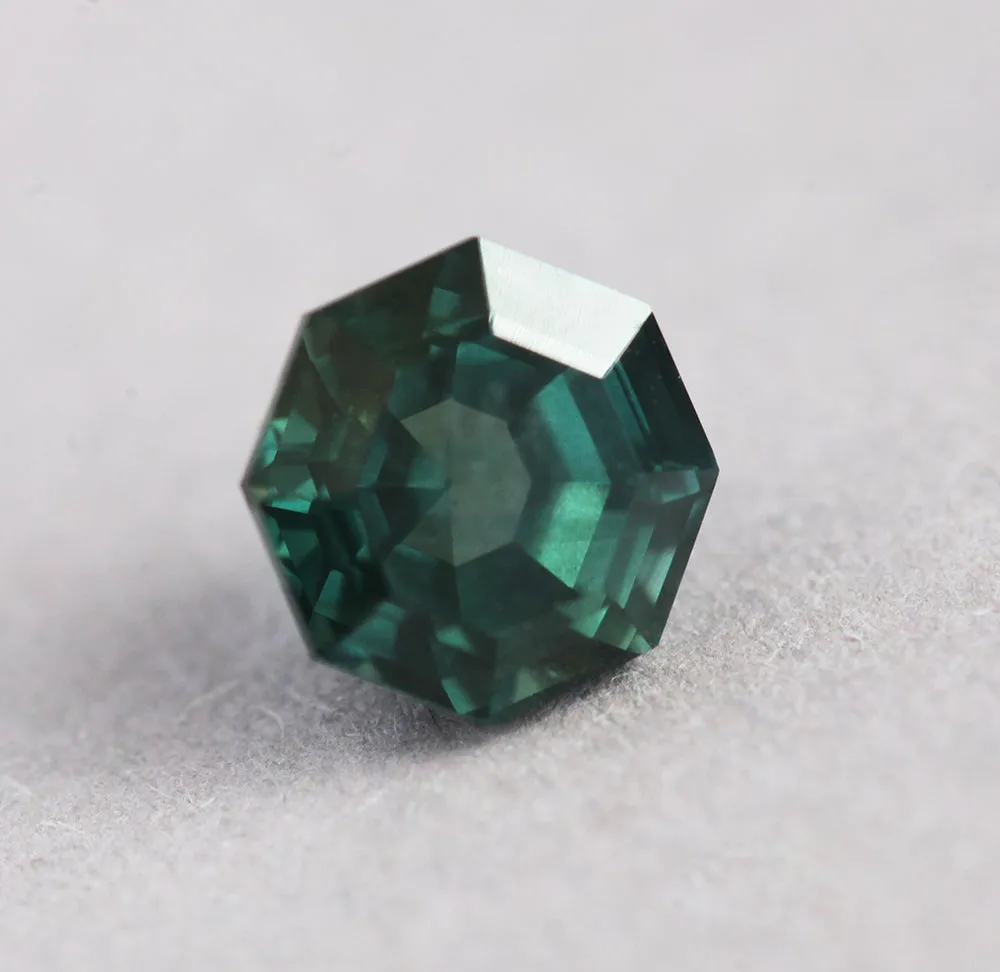 Loose 2.20 Ct Octagon Teal Sapphire