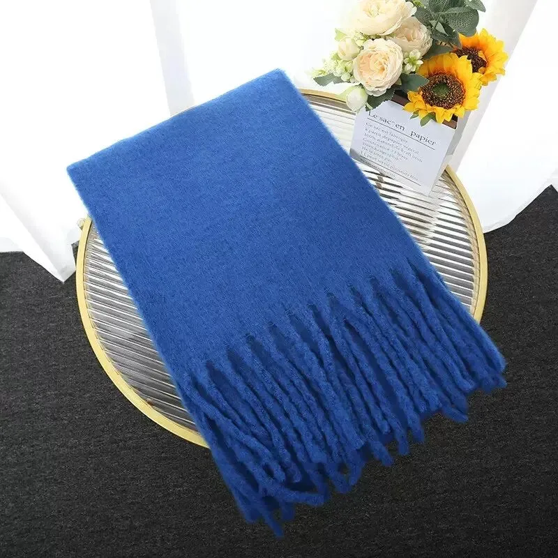 Luxury Cashmere Bright Solid Colors Women Scarf Winter Shawl and Wrap