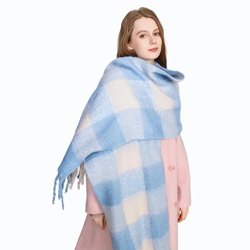 Luxury Cashmere Bright Solid Colors Women Scarf Winter Shawl and Wrap