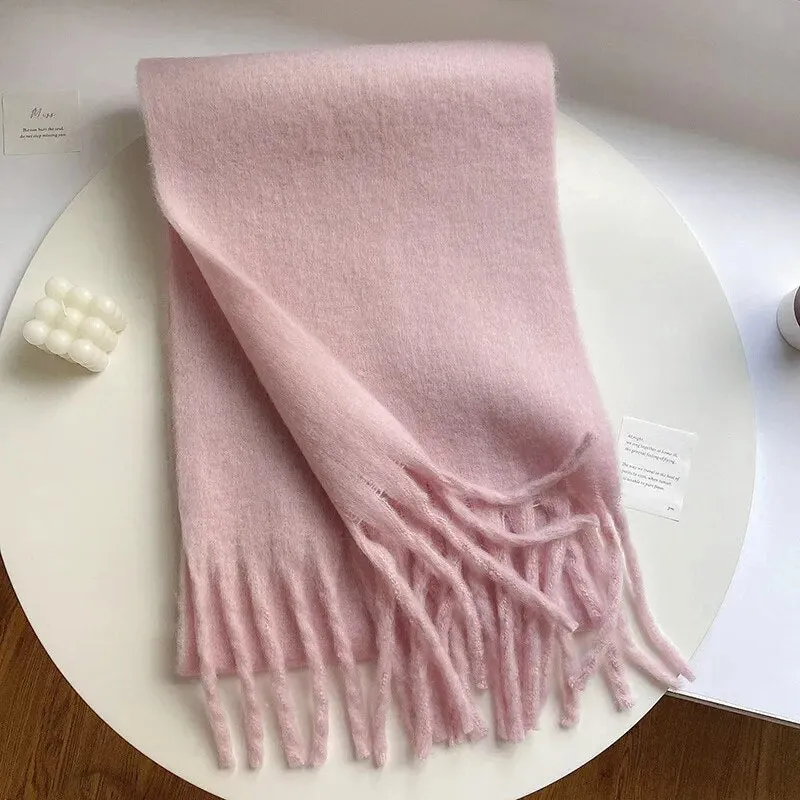 Luxury Cashmere Bright Solid Colors Women Scarf Winter Shawl and Wrap