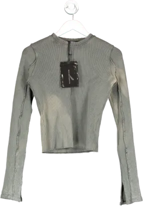 maniere de voir Grey Acid Wash Long Sleeve Top UK 10