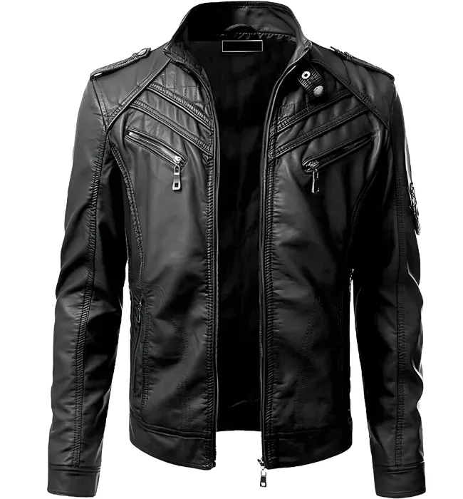 Men's Blue Stylish Mens Leather Jacket