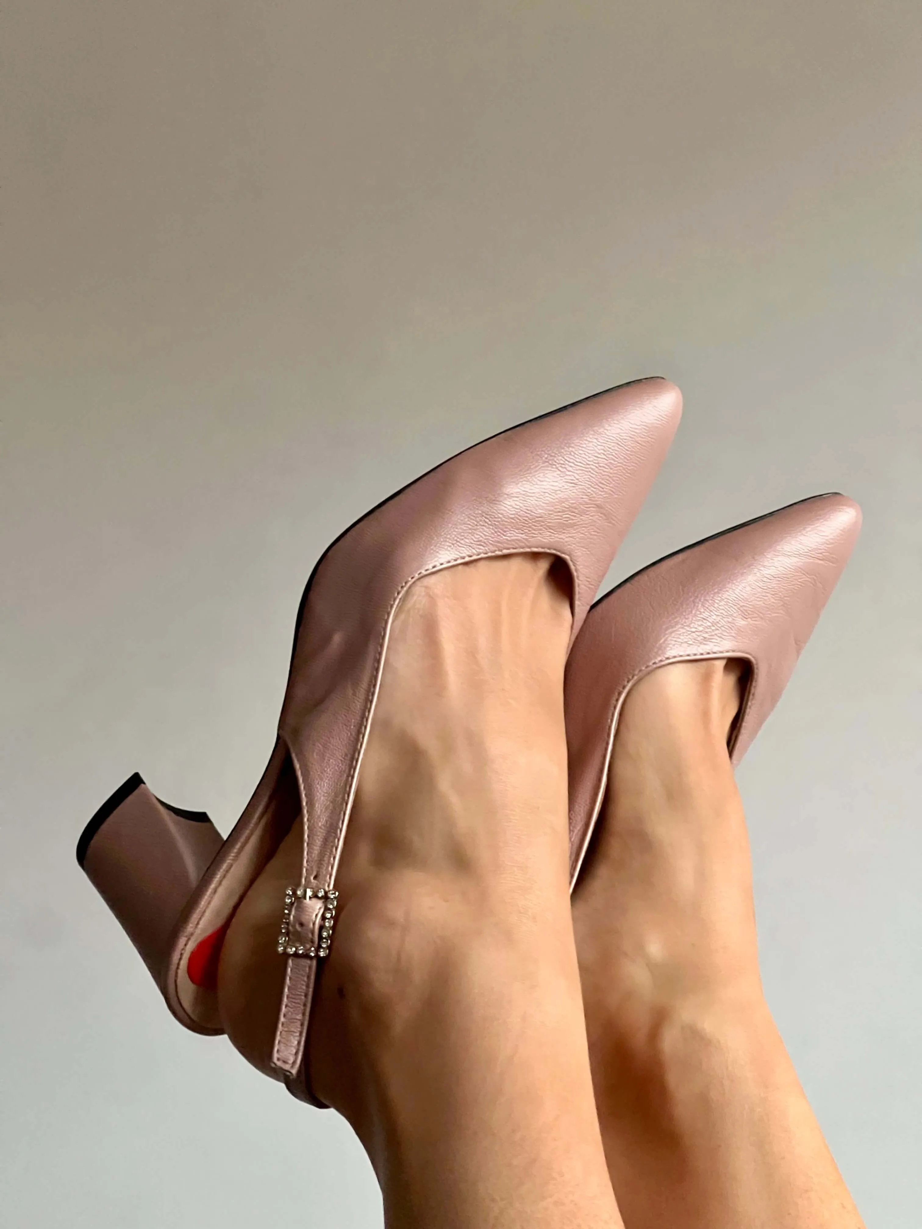 Mon Amour Vegan Leather Slingback Heels | Nude