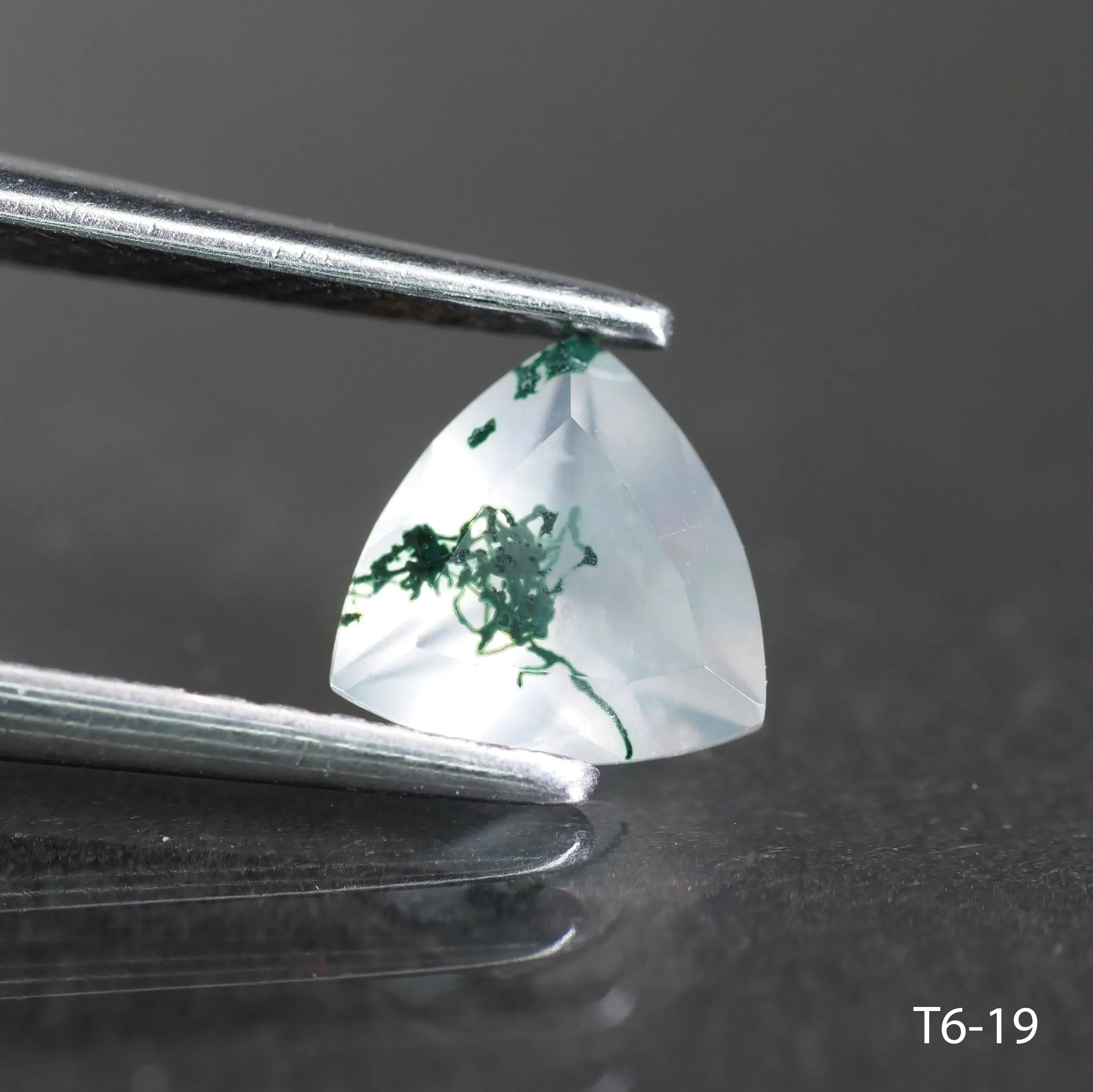 Moss agate | trillion cut 6 mm - choose yours