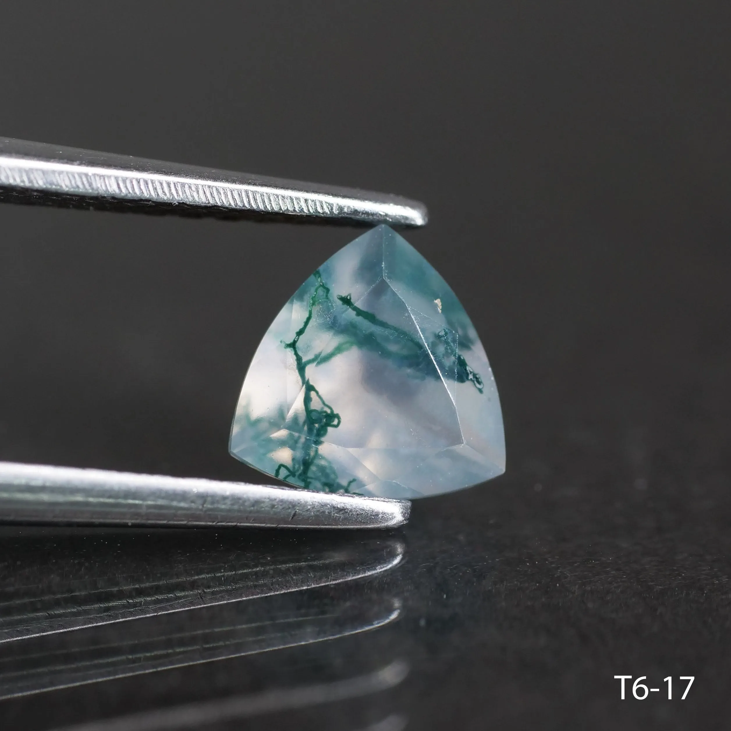 Moss agate | trillion cut 6 mm - choose yours