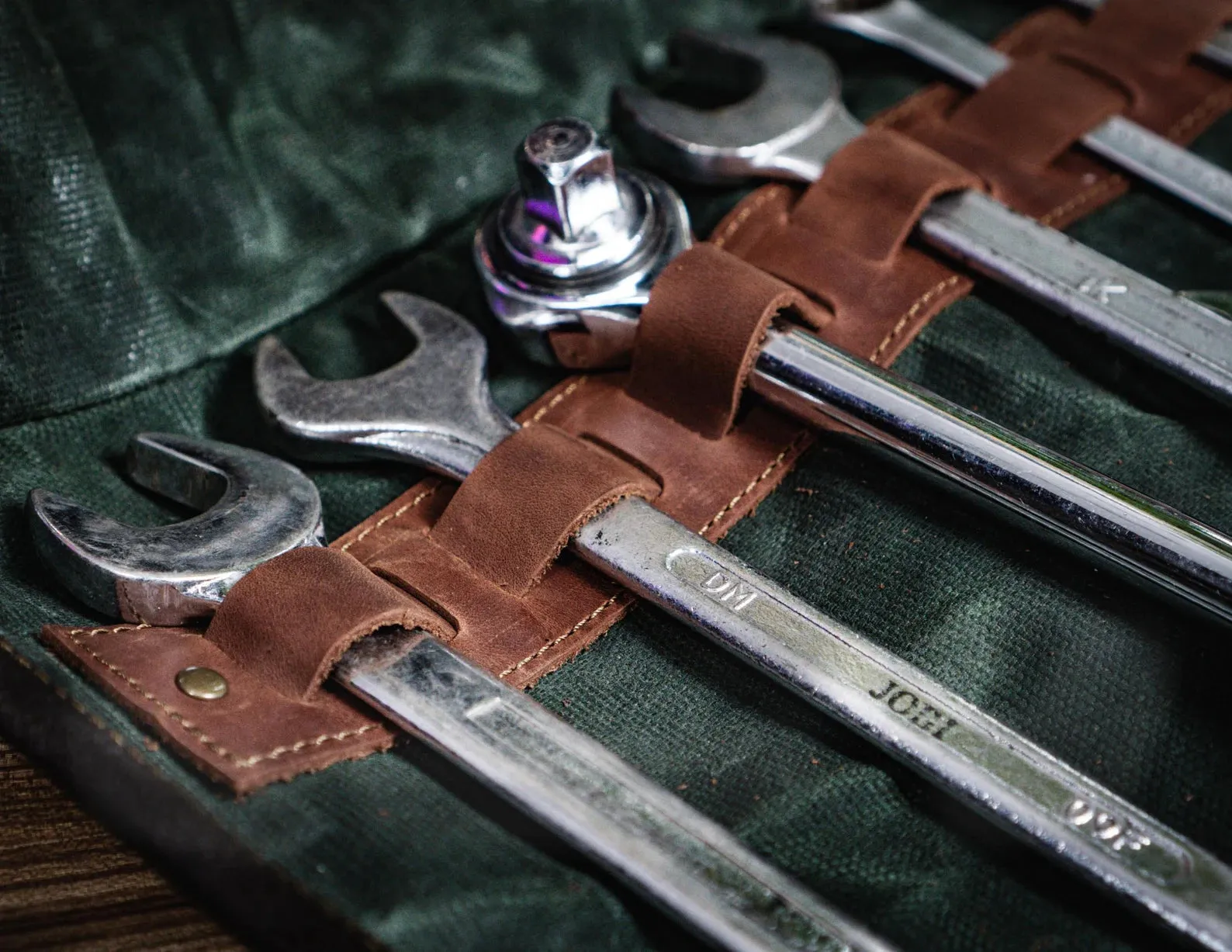 Motorcycle Tool Roll - Waxed Canvas & Genuine Leather | Handcrafted