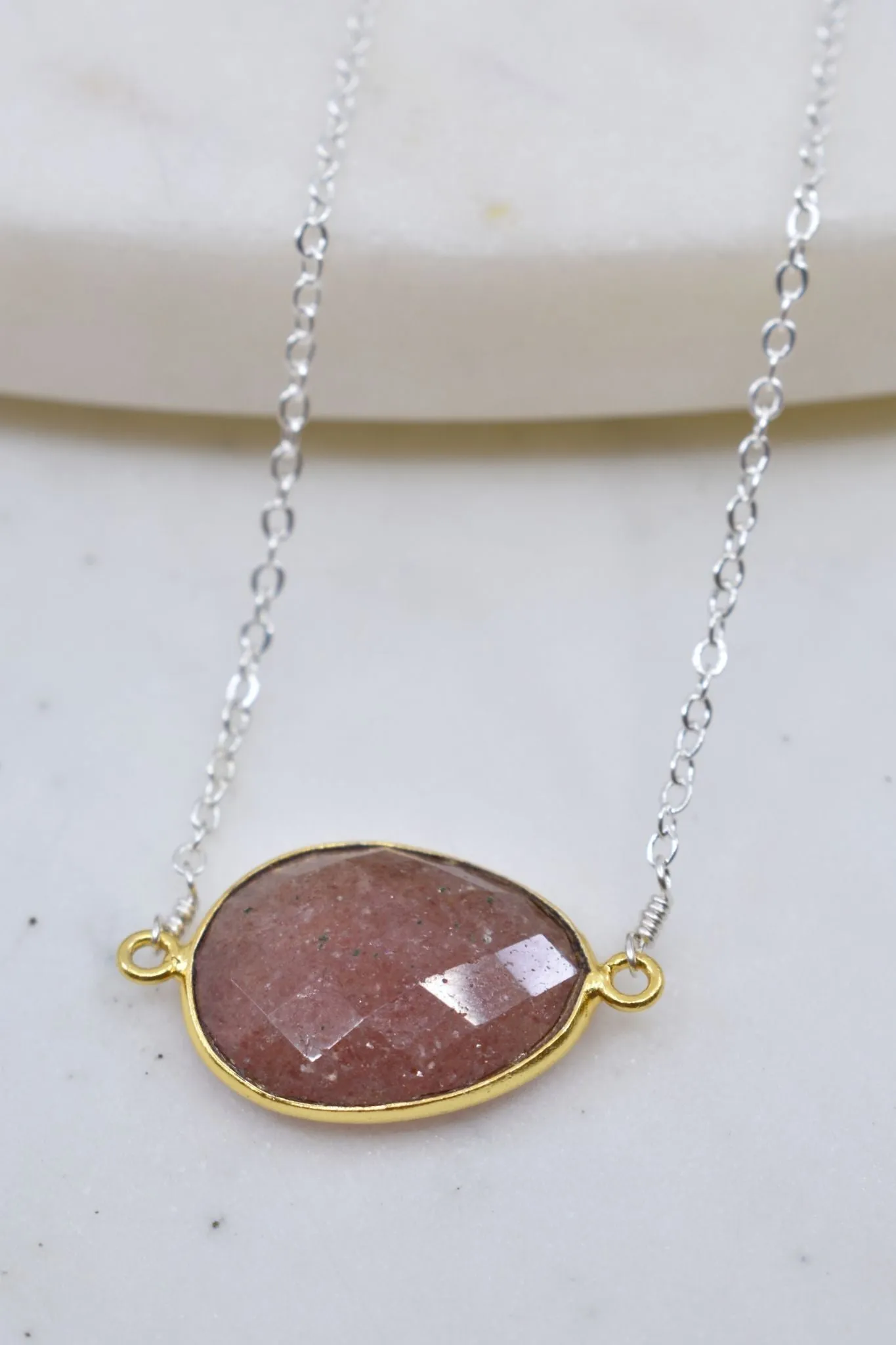 Mrs. Parker Necklace in Cherry Quartz