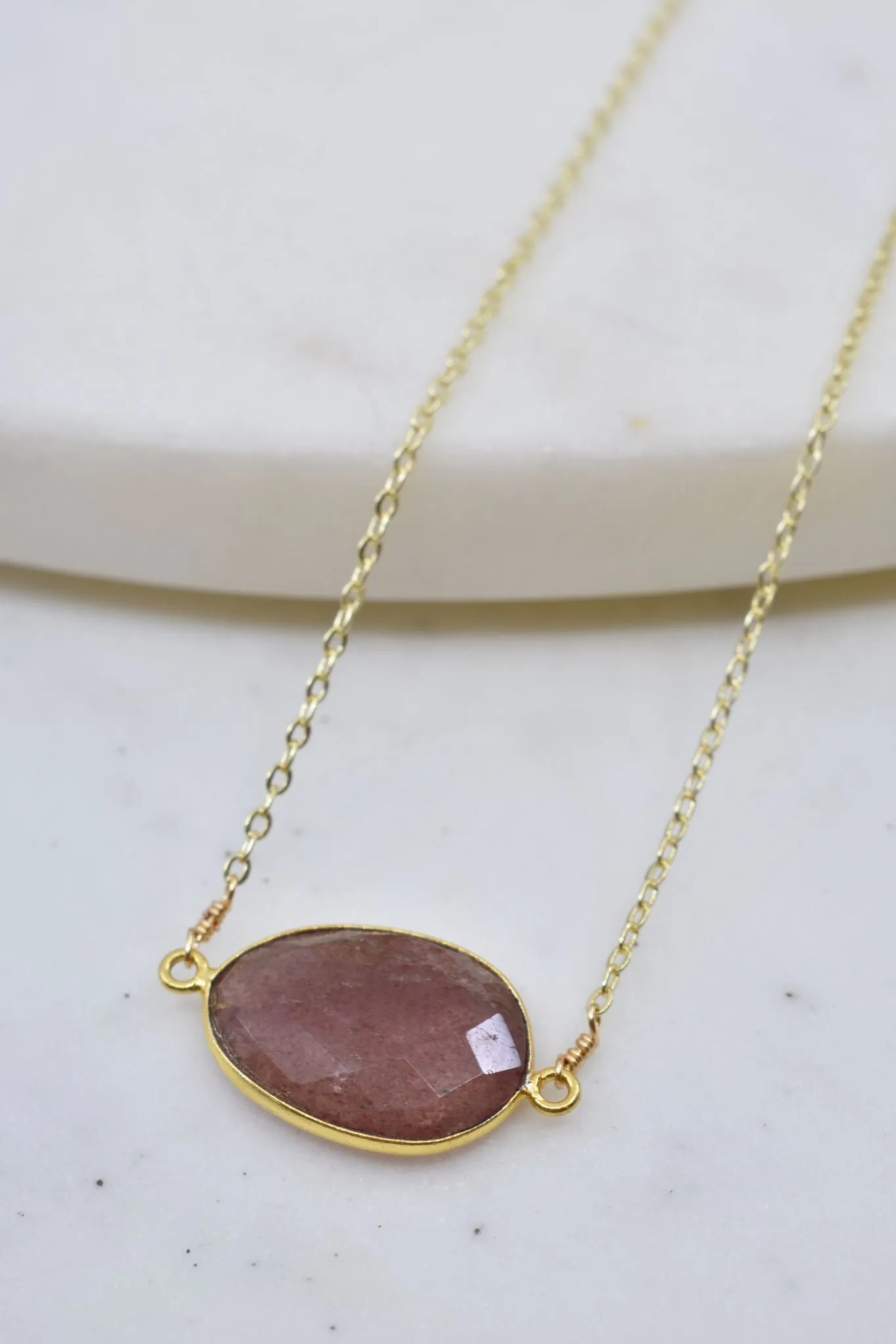 Mrs. Parker Necklace in Cherry Quartz