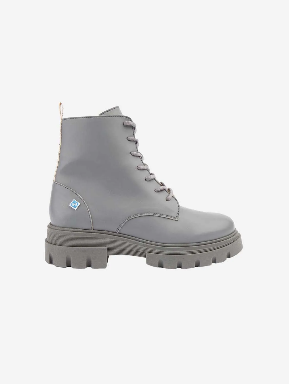 My Combat Corn Leather Vegan Boots | Grey