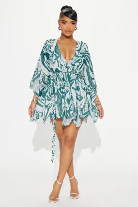 Nanami Mini Dress - Teal/combo