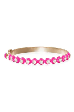 Neon Pink Audrey Hinged Bangle Bracelet