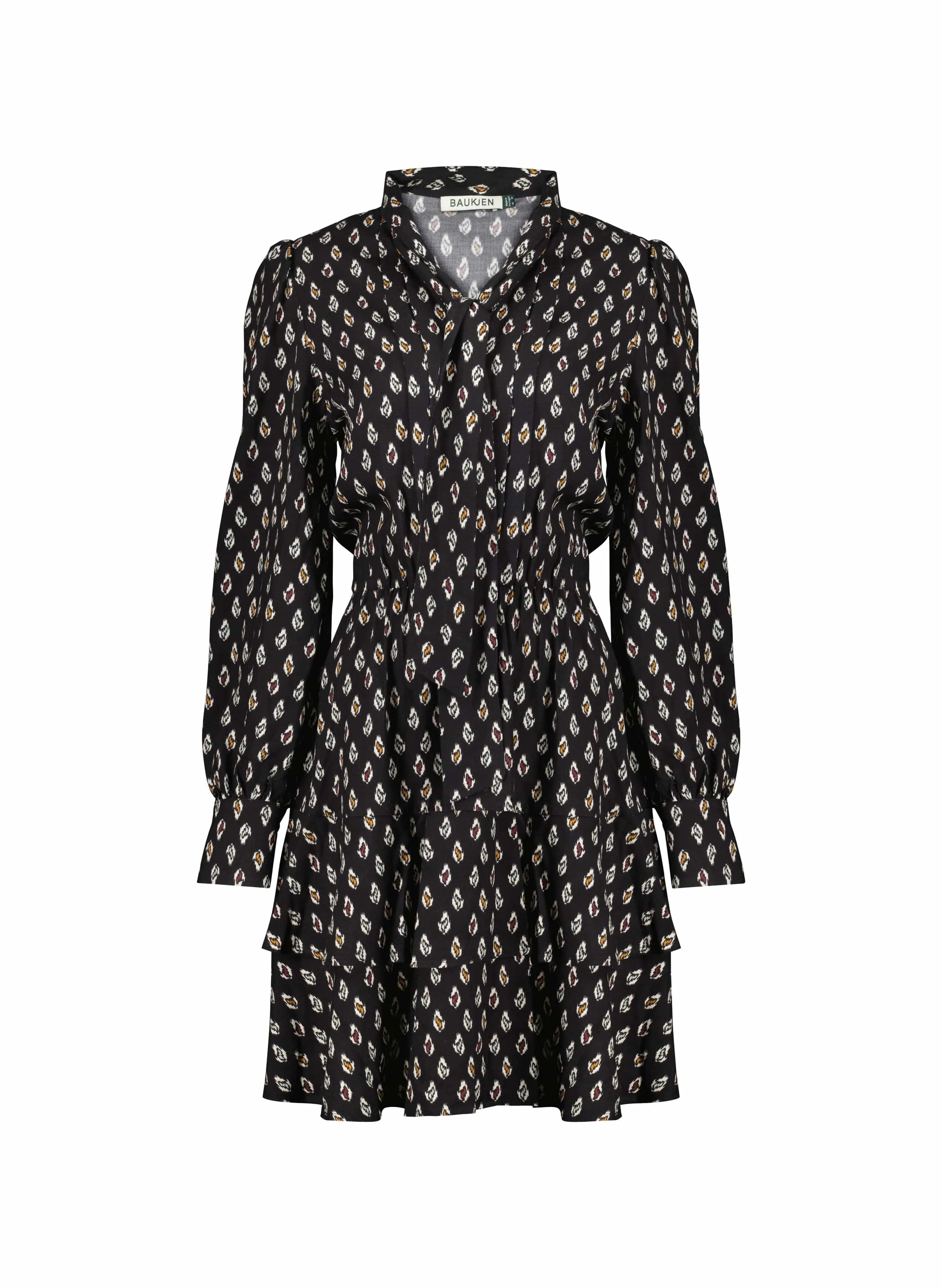 Odile LENZING ECOVERO Dress | Black Ikat Geo