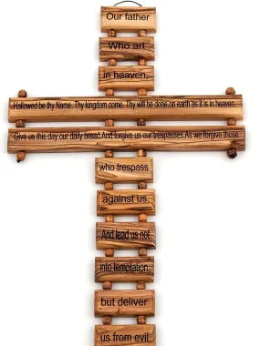 Olive Wood Mother of Pearl Cross hand carved from Jerusalem