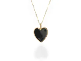 Oversize Black Enamel Heart Charm