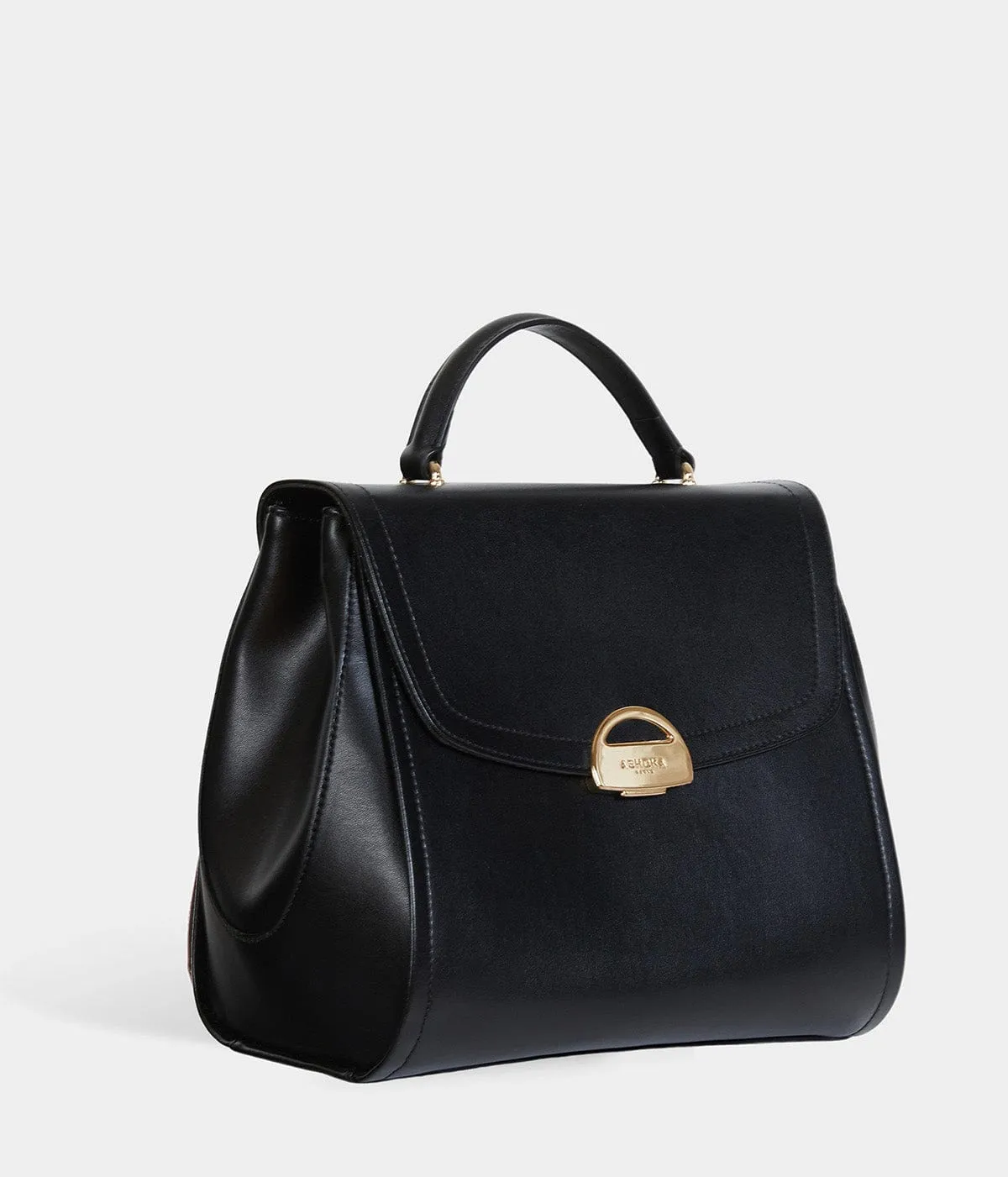 Paname Apple Leather Vegan Handbag | Black