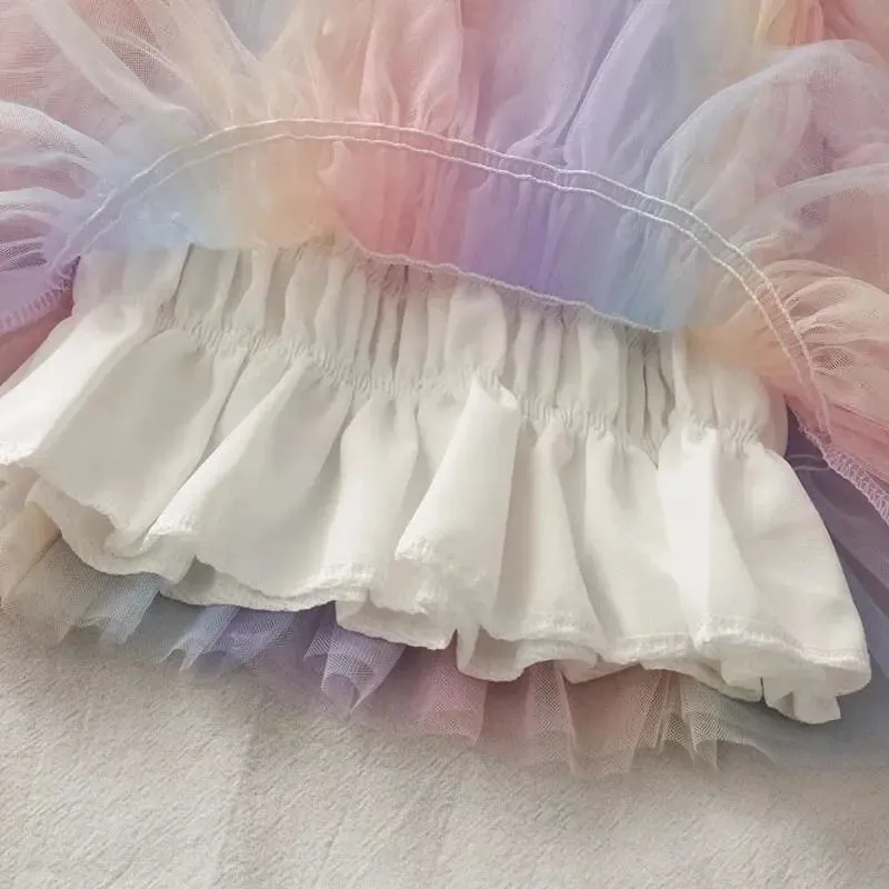 Pastel Rainbow Kawaii Princess Tulle Blouse