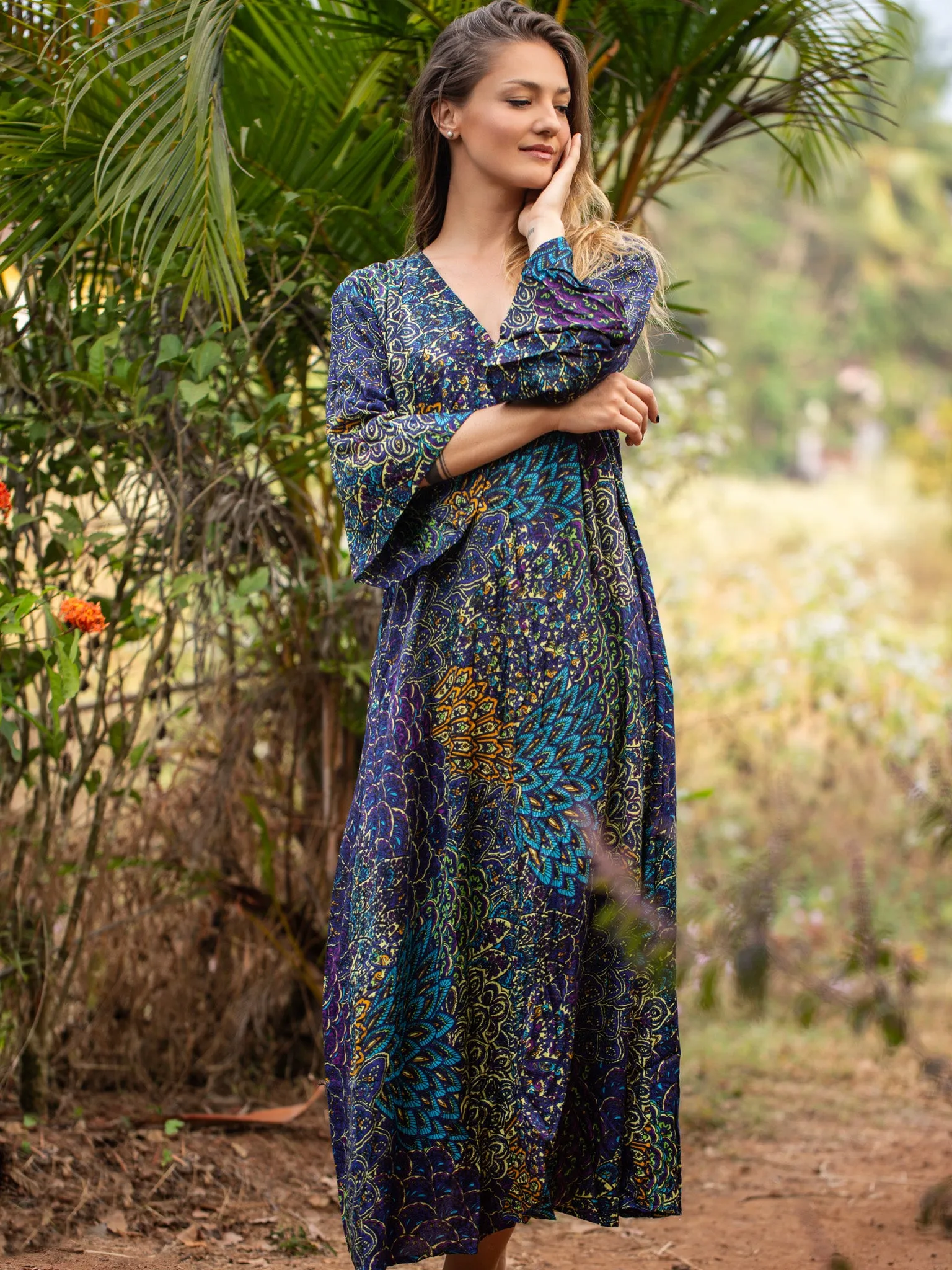 Peacock  Maxi Dress