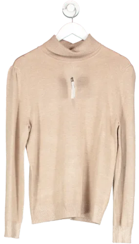 Peacocks Beige Roll Neck Jumper UK 14