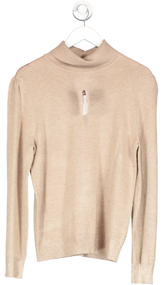 Peacocks Beige Roll Neck Jumper UK 14