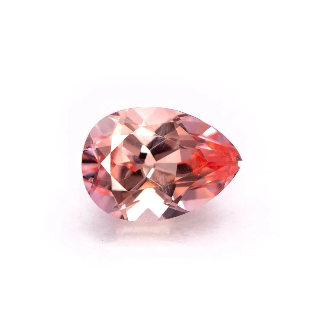 Pear Cut Lab Created Champagne Sapphire Gemstone