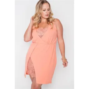 Plus Size Lace Detail Bodycon Mini Dress