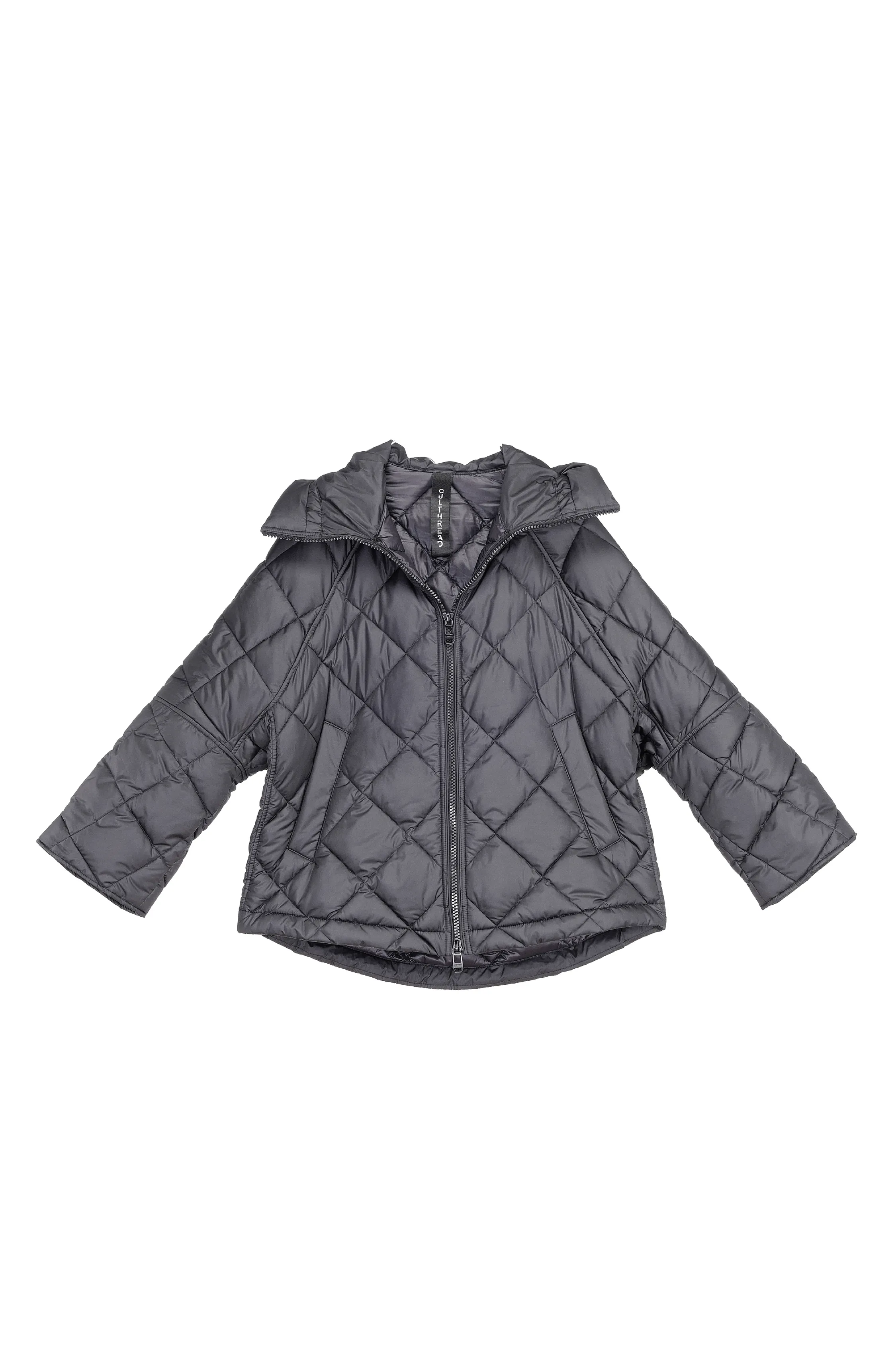 Princedale Recycled Vegan Short Cape Puffer Jacket | Black