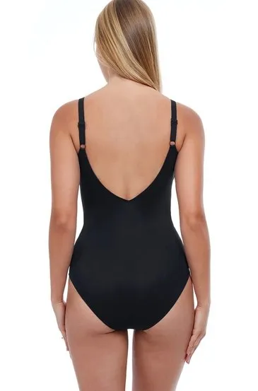 PROFILE SCOOP BACK ONE PIECE WITH WAIST SURPLICE