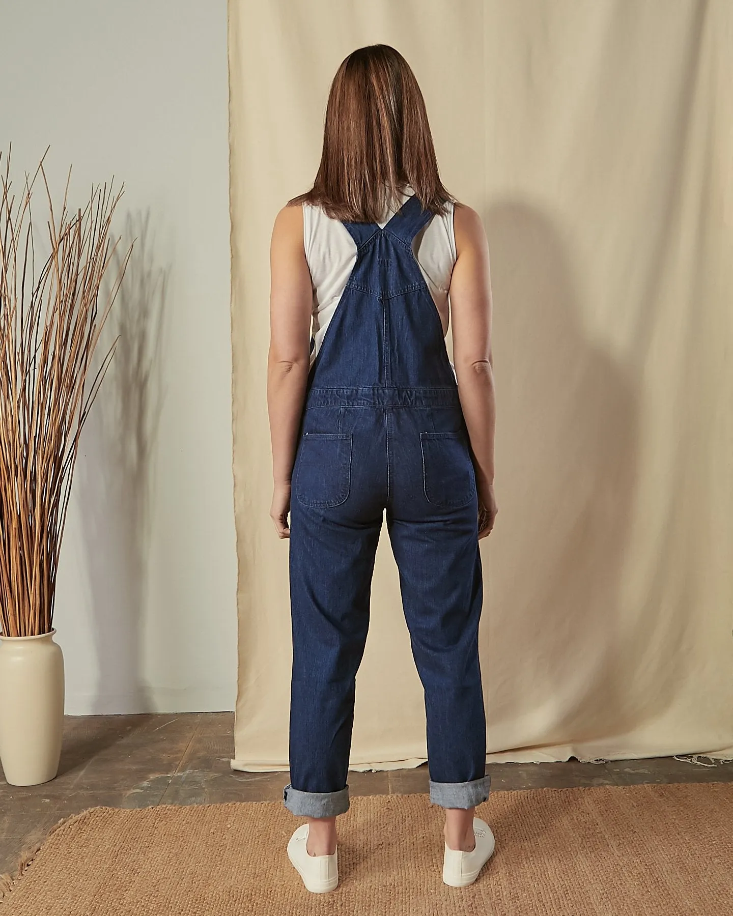 PRUE Regular Fit Denim Dungarees - Blue