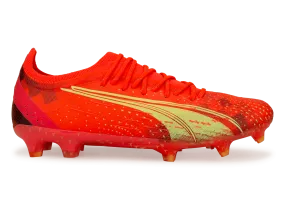 PUMA Men's Ultra Ultimate FG/AG Coral/Black