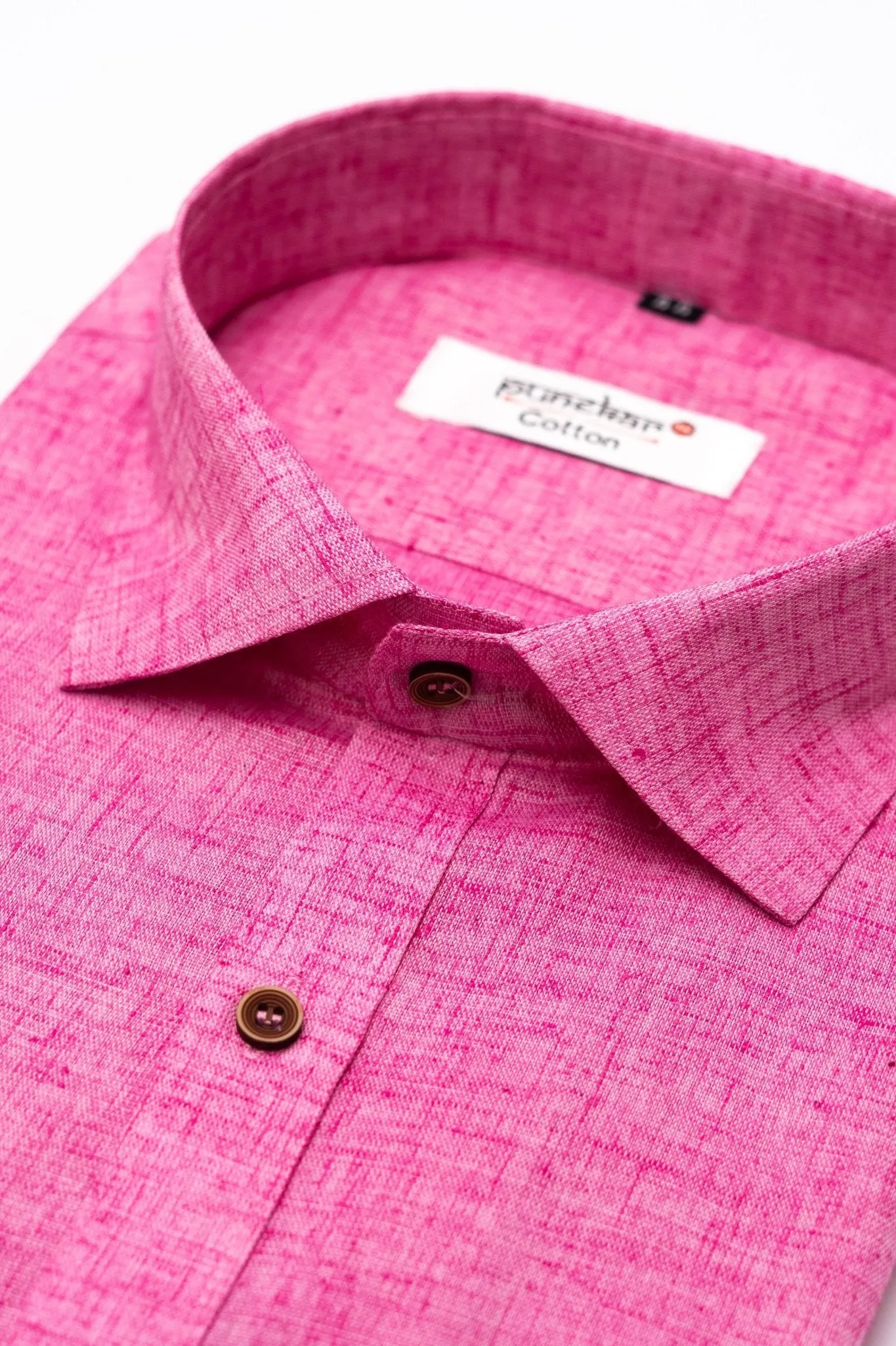 Punekar Cotton Pink Color Pure Cotton Handmade Formal Shirt for Men's.