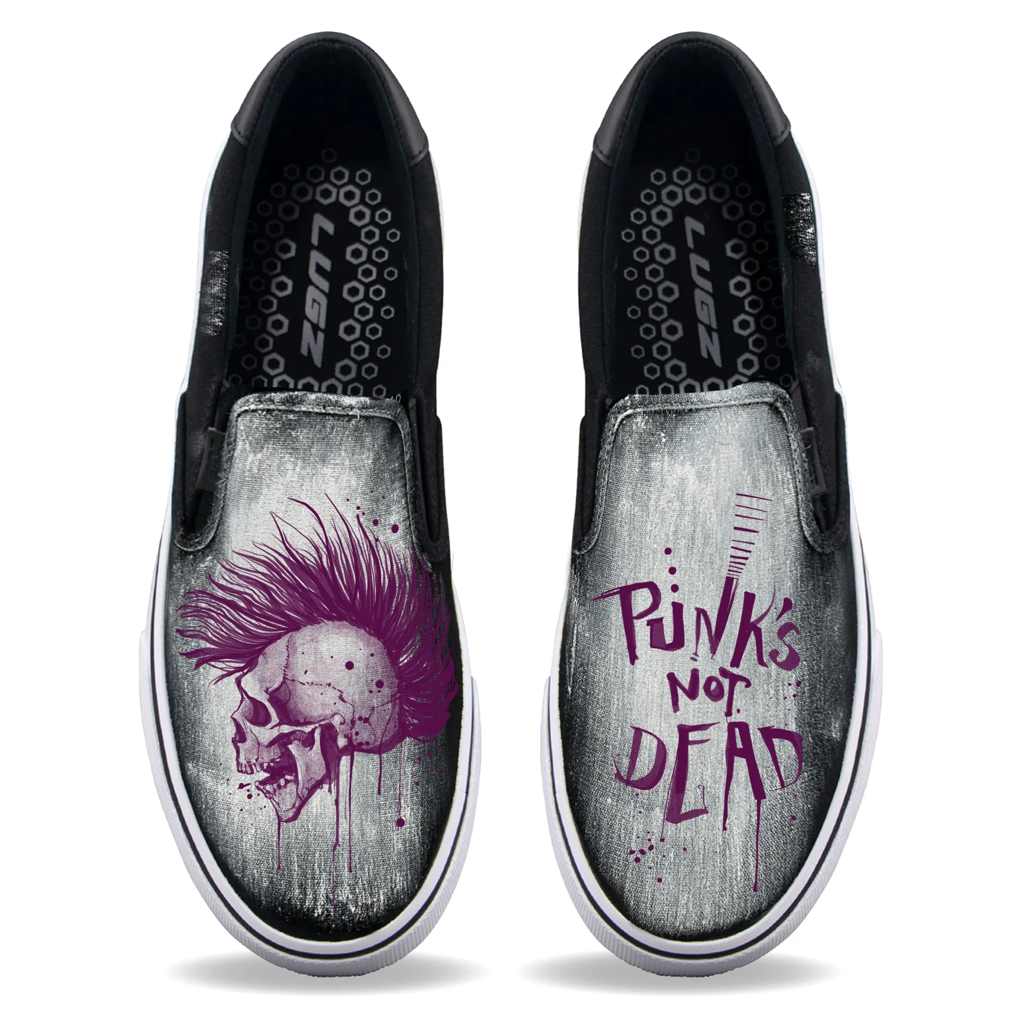 Punk's Not Dead Unisex Shoe Art Freestyle Drawing Slip-Ons