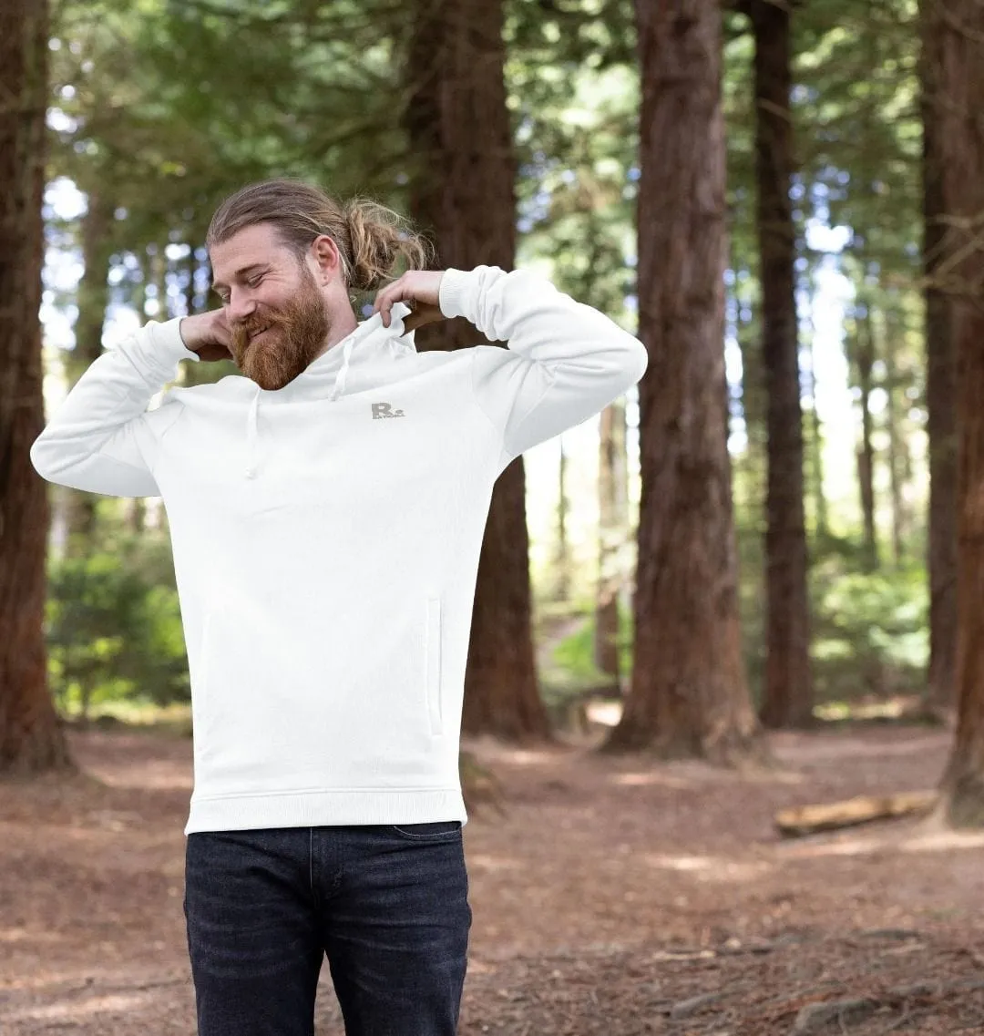 R Kind Men's Organic Cotton Hoodie | White