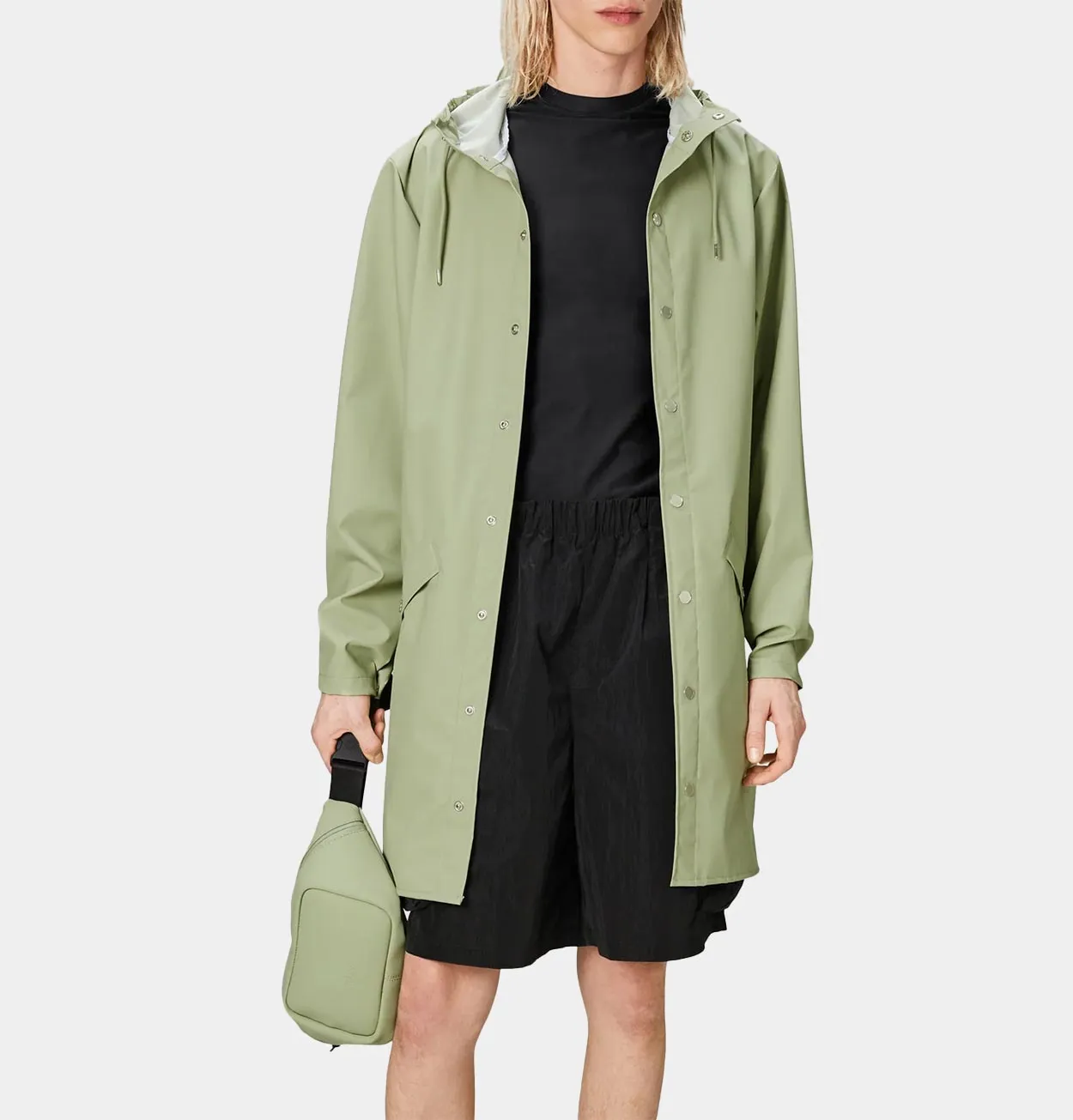 RAINS Long Jacket in Earth