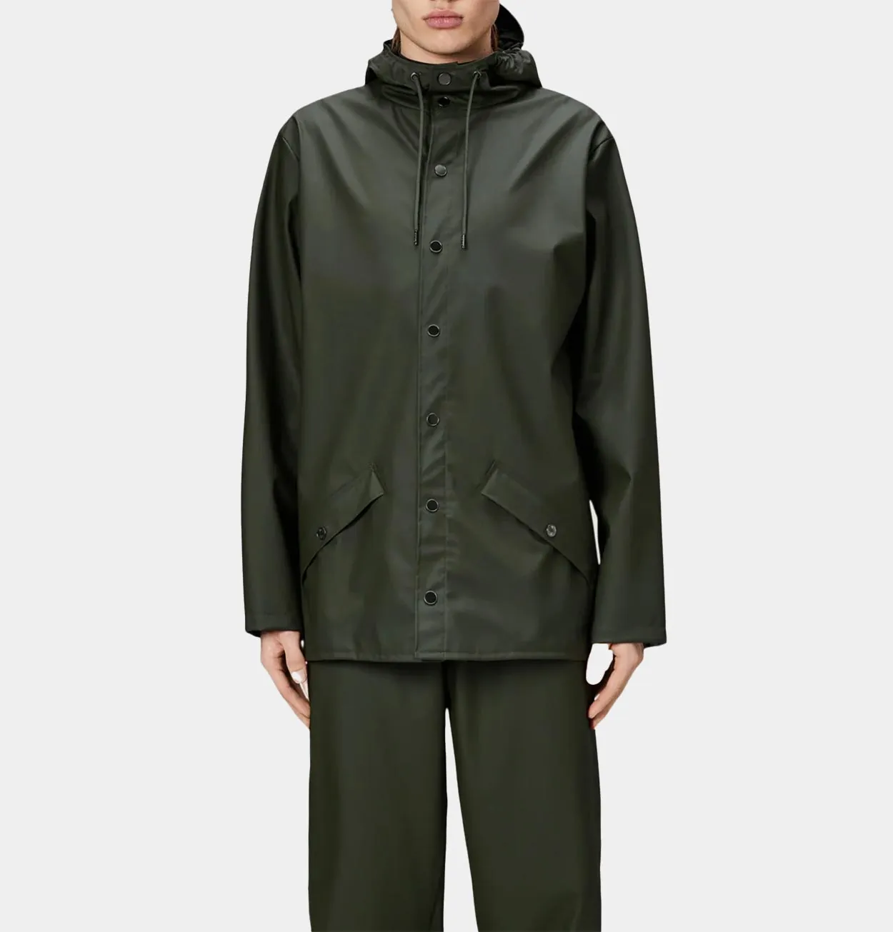 RAINS Long Jacket in Green