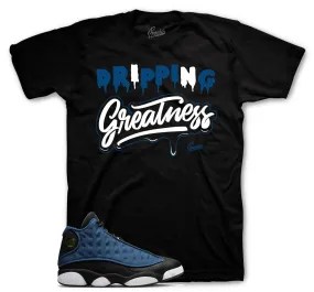 Retro 13 Brave Blue Shirt - Dripping Greatness - Black